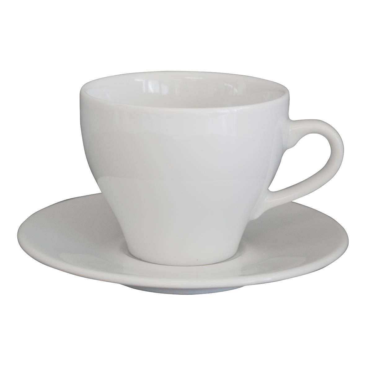 Dom Cappuccino Tasse und Untertasse mit weißer Farbe 20 cl